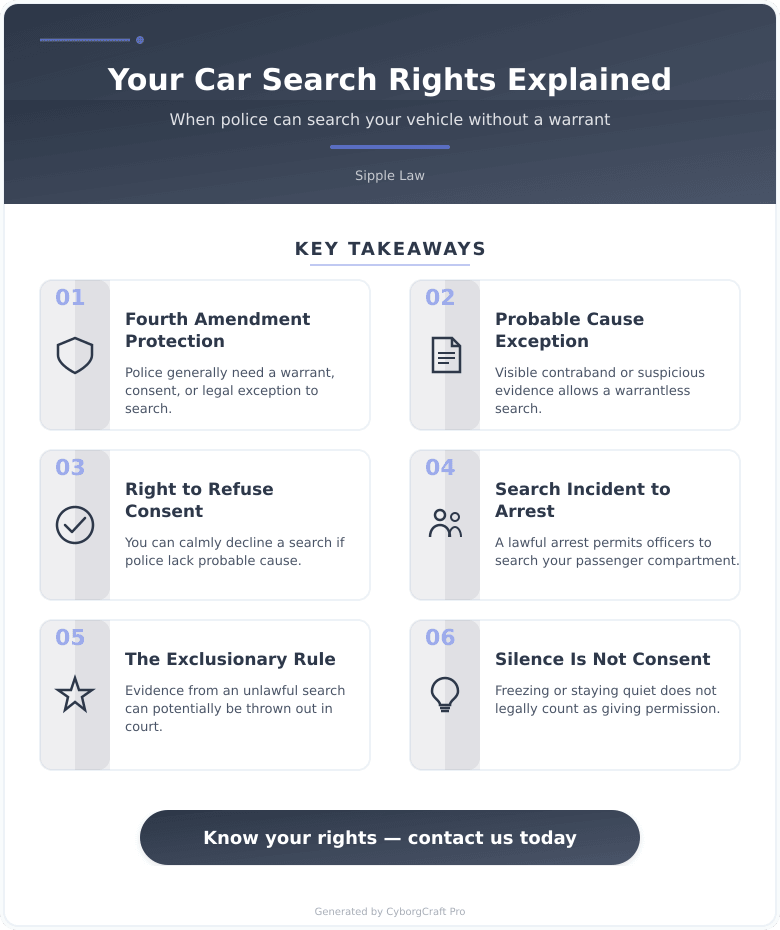 Infographic: The Police Pulled You Over and Searched Your Car Without Permission - Was That Legal? - Key concepts and takeaways