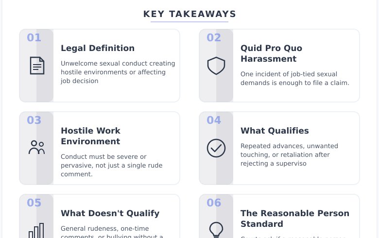 Infographic: Workplace Sexual Harassment in Nebraska: What Qualifies, What Doesn’t, and When You Have a Case – Key concepts and takeaways Infographic: Workplace Sexual Harassment in Nebraska: What Qualifies, What Doesn't, and When You Have a Case - Key concepts and takeaways