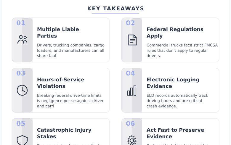 Infographic: Hit by a Semi in Nebraska? Here's Why Truck Accident Cases Are More Complicated Than Any Other Crash - Key concepts and takeaways